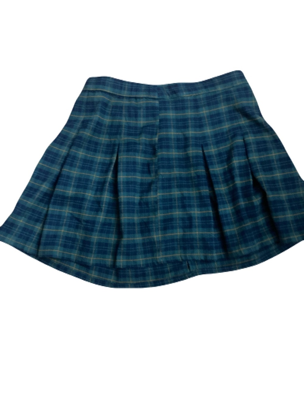 Hollister Green and Navy Plaid Skater Skirt